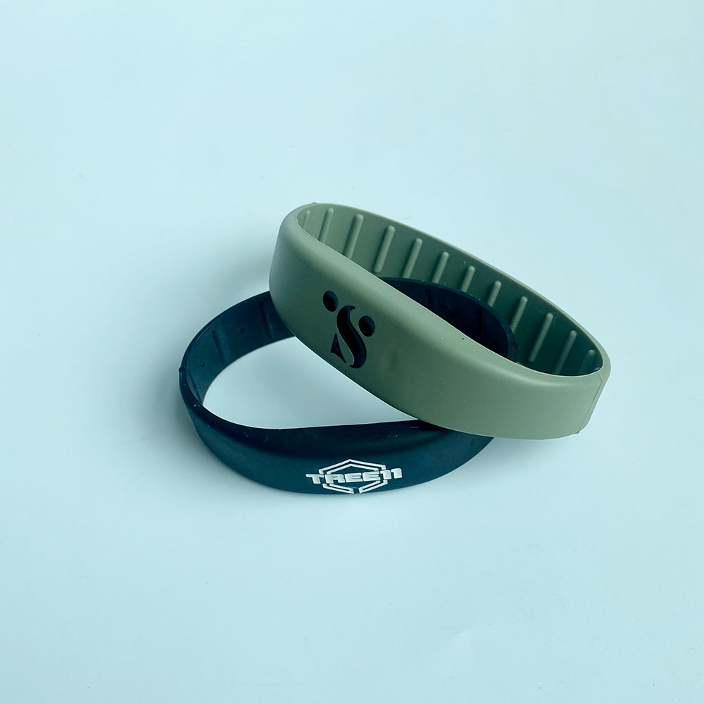 waterproof proximity 13.56mhz f08 1k chip logo lasering silicone material rfid wristband , nfc band 