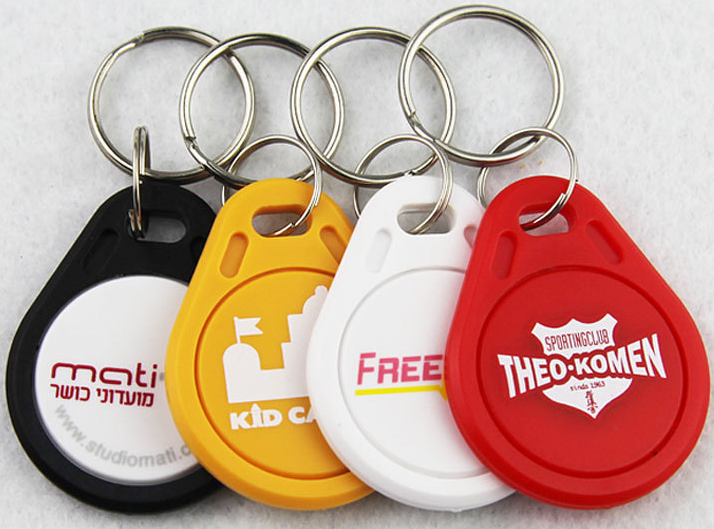 Custom printing 125khz TK4100 / EM4200 / EM4305 chip ID smart ABS RFID key tag keyfob, proximity tag