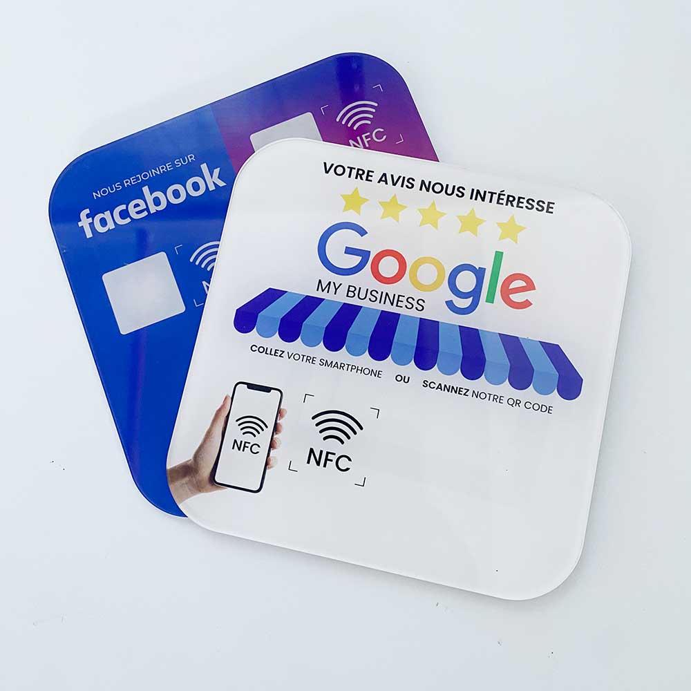 12x12cm Google Reviews Smart Acrylic NFC Plate